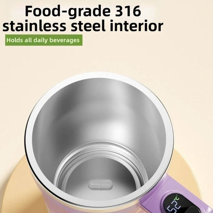 450ml Automatic Self Stirring Coffee Mug Temperature Display Auto Stirring Heating Mixer Cup Large Capacity Magnetic Function