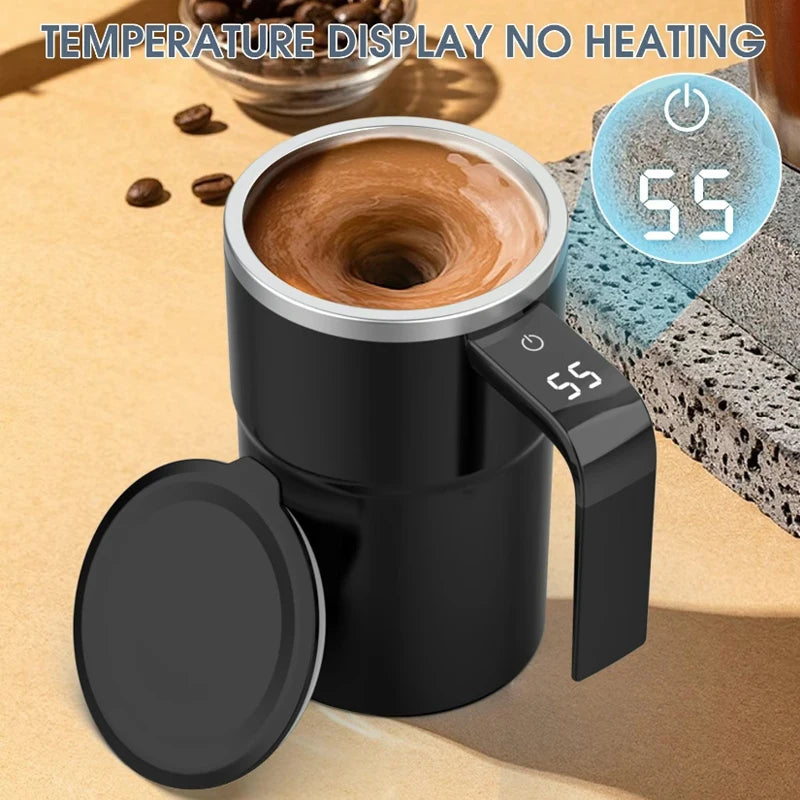 Copo Mixer Inteligente: Agitação Automática, Indicador de Temperatura e Recarga USB