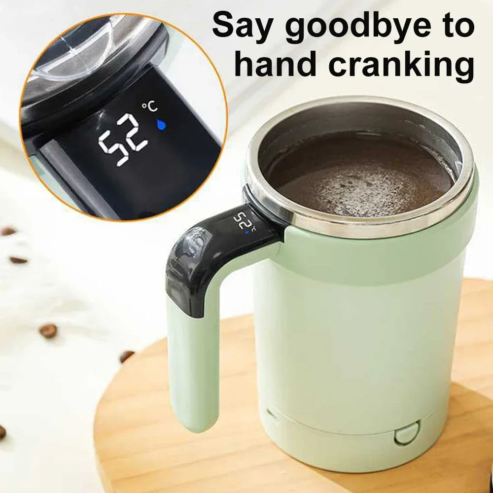 Xícara Autoagitável com Sensor de Temperatura – Mistura Magnética para Café, Chá e Mais