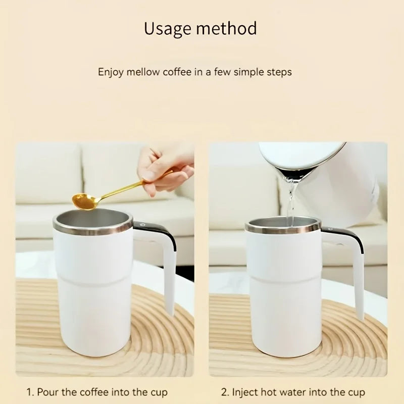 Copo Mixer Inteligente: Agitação Automática, Indicador de Temperatura e Recarga USB