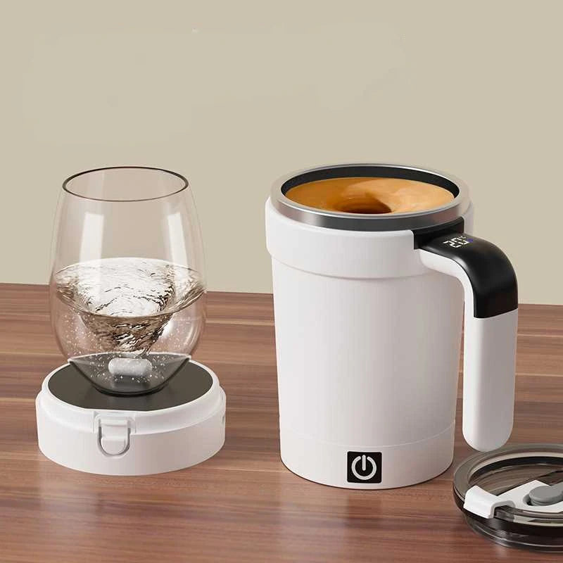 Automatic Stirring Cup Rechargeable Electric Stirring Mugs Magnetic Mixer Stainless Steel Coffee Mug Rotating Magnetic Tumbler