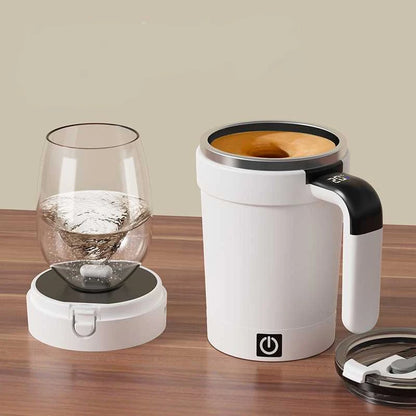 Automatic Stirring Cup Rechargeable Electric Stirring Mugs Magnetic Mixer Stainless Steel Coffee Mug Rotating Magnetic Tumbler