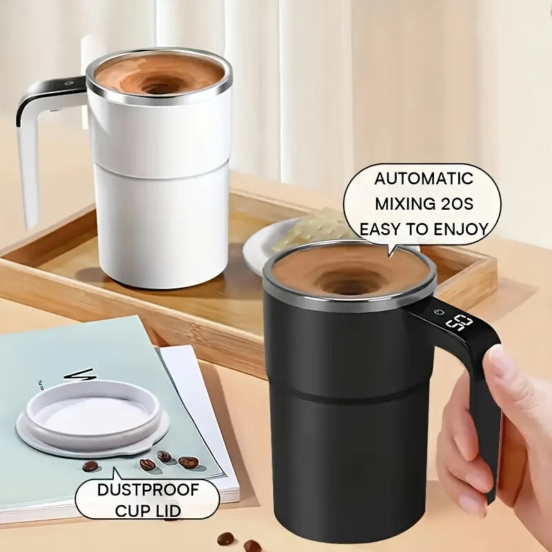 Copo Mixer Inteligente: Agitação Automática, Indicador de Temperatura e Recarga USB