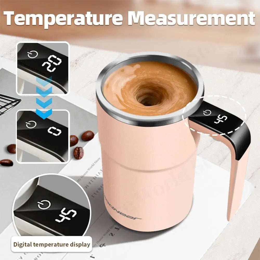 Copo com Misturador Automático e Magnético – Portátil, Recarregável e em Aço Inoxidável