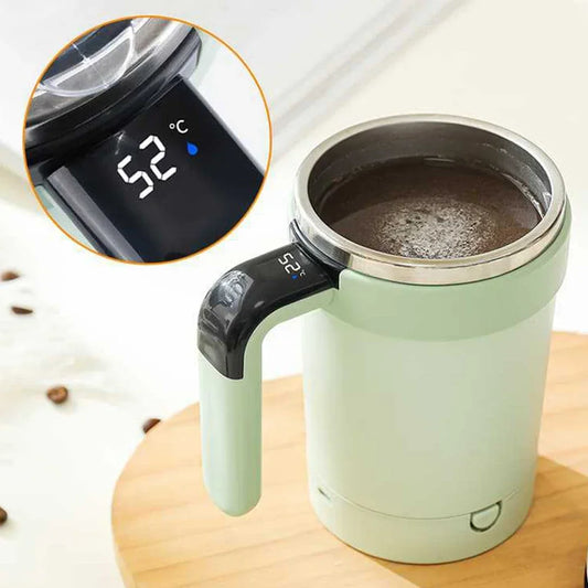 Smart Self-Stirring Temperature-Control Coffee Mug with USB Charging and Heated Coaster
