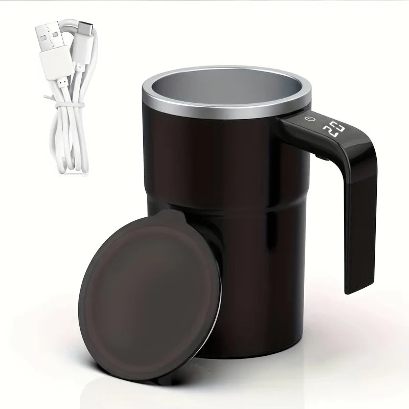 Copo Mixer Inteligente: Agitação Automática, Indicador de Temperatura e Recarga USB