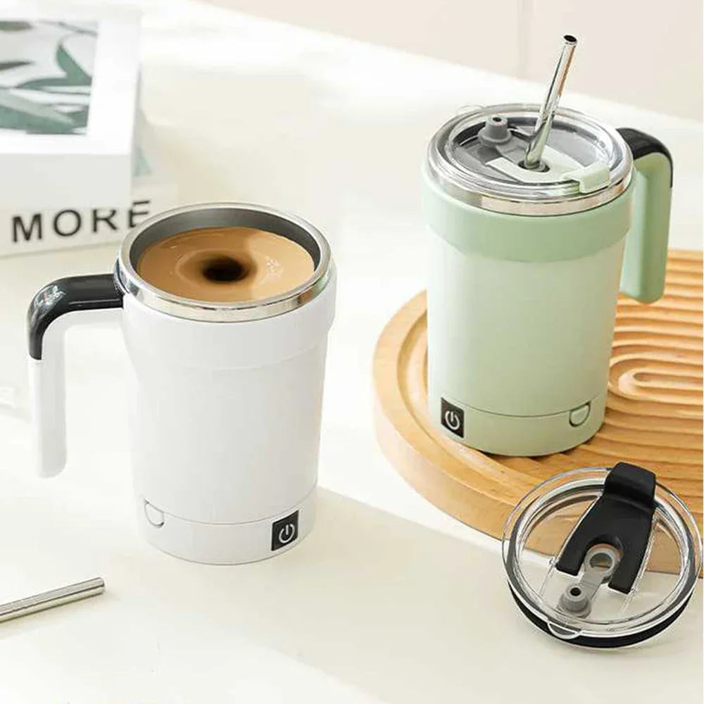 Xícara Autoagitável com Sensor de Temperatura – Mistura Magnética para Café, Chá e Mais