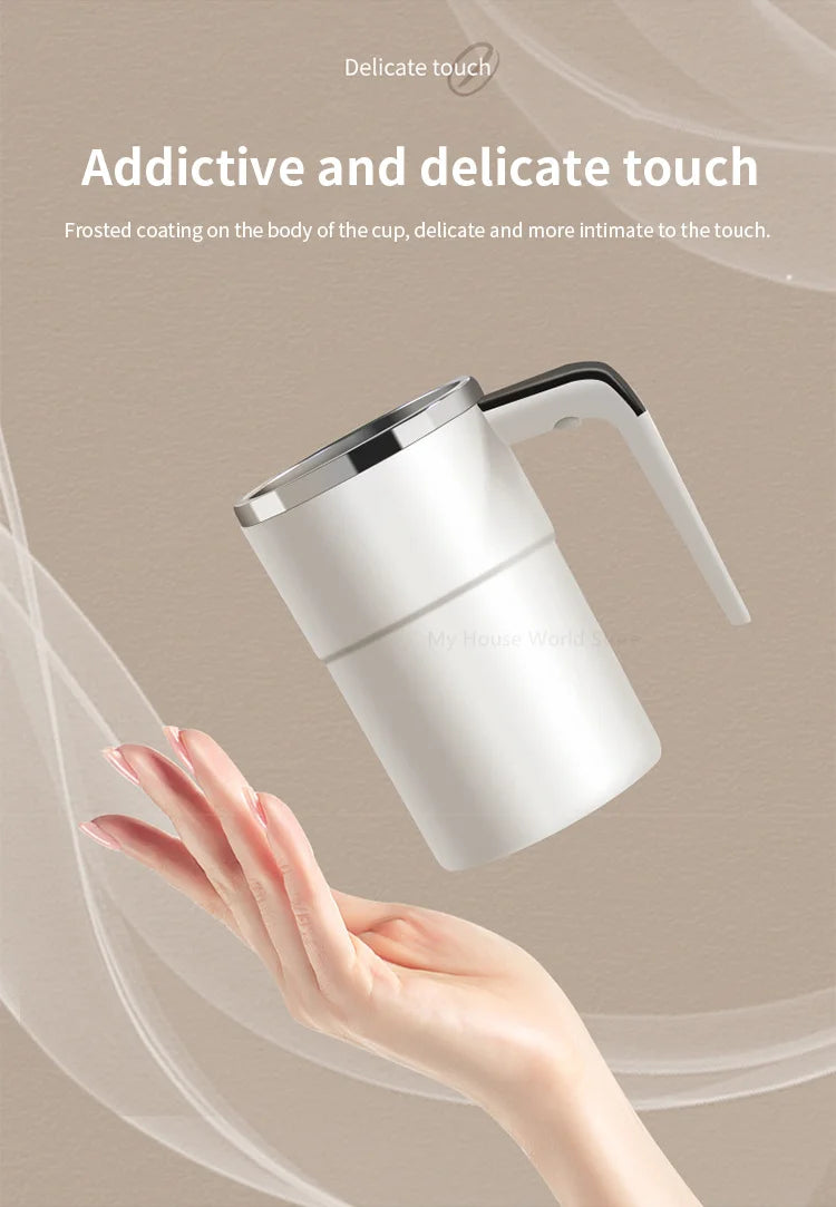 Copo com Misturador Automático e Magnético – Portátil, Recarregável e em Aço Inoxidável