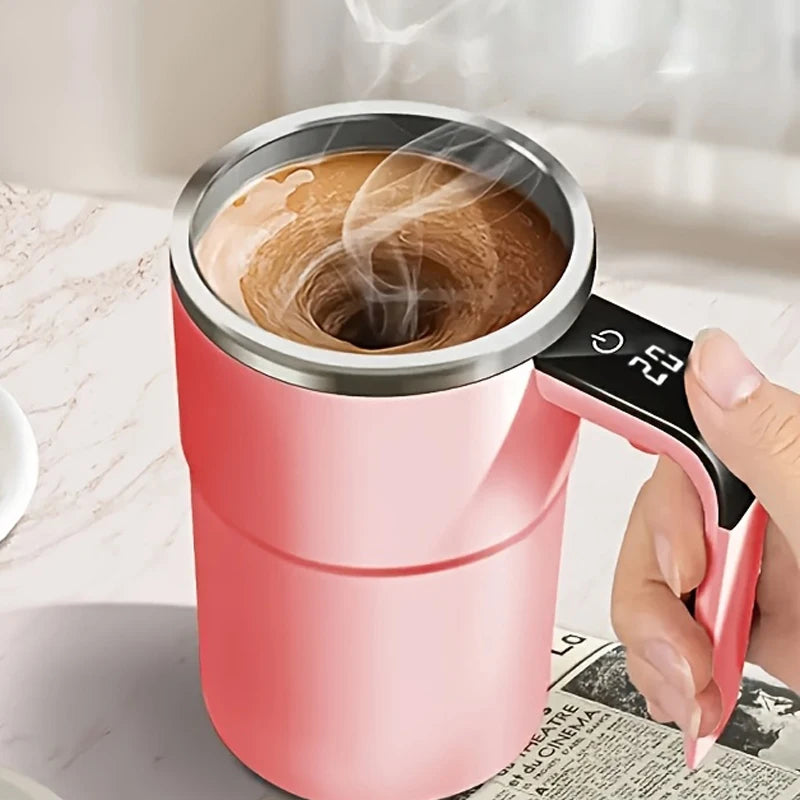 Copo Mixer Inteligente: Agitação Automática, Indicador de Temperatura e Recarga USB