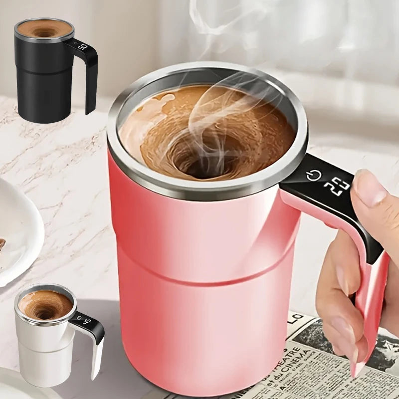 Copo Mixer Inteligente: Agitação Automática, Indicador de Temperatura e Recarga USB