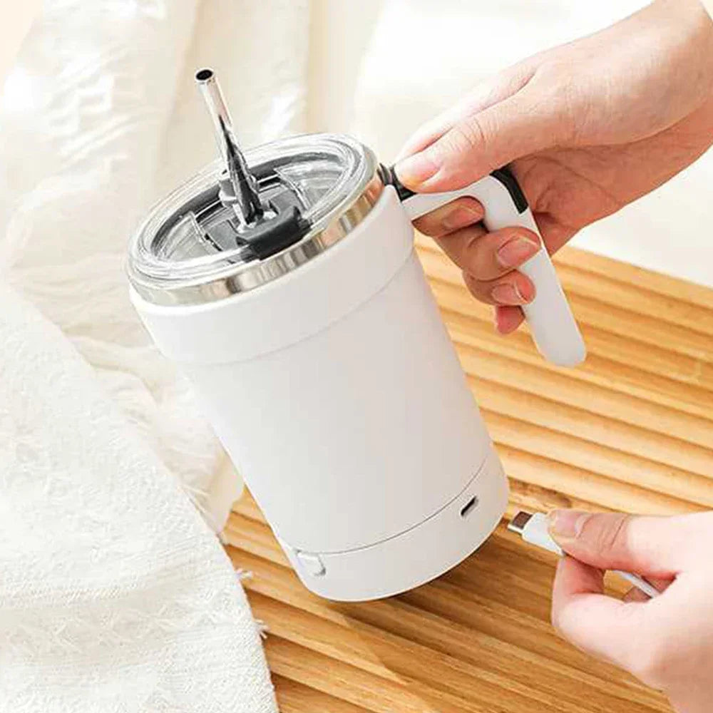 Xícara Autoagitável com Sensor de Temperatura – Mistura Magnética para Café, Chá e Mais