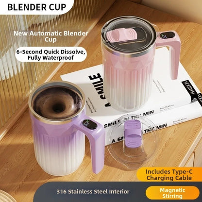 450ml Automatic Self Stirring Coffee Mug Temperature Display Auto Stirring Heating Mixer Cup Large Capacity Magnetic Function