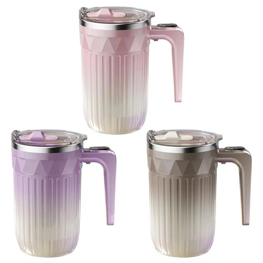 450ml Automatic Self Stirring Coffee Mug Temperature Display Auto Stirring Heating Mixer Cup Large Capacity Magnetic Function