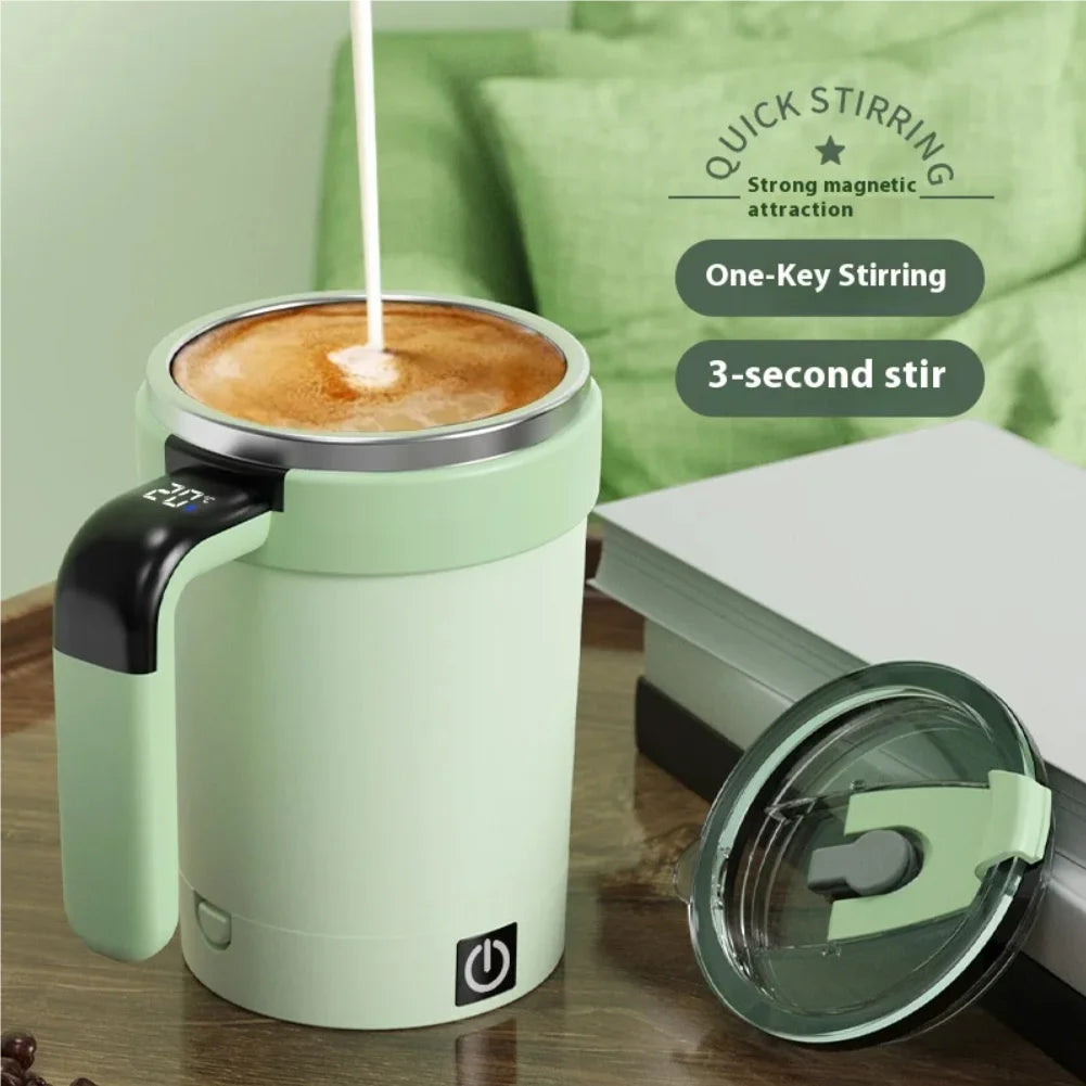 Copo Térmico Inteligente com Agitação Automática e Indicador de Temperatura – Recarregável via USB