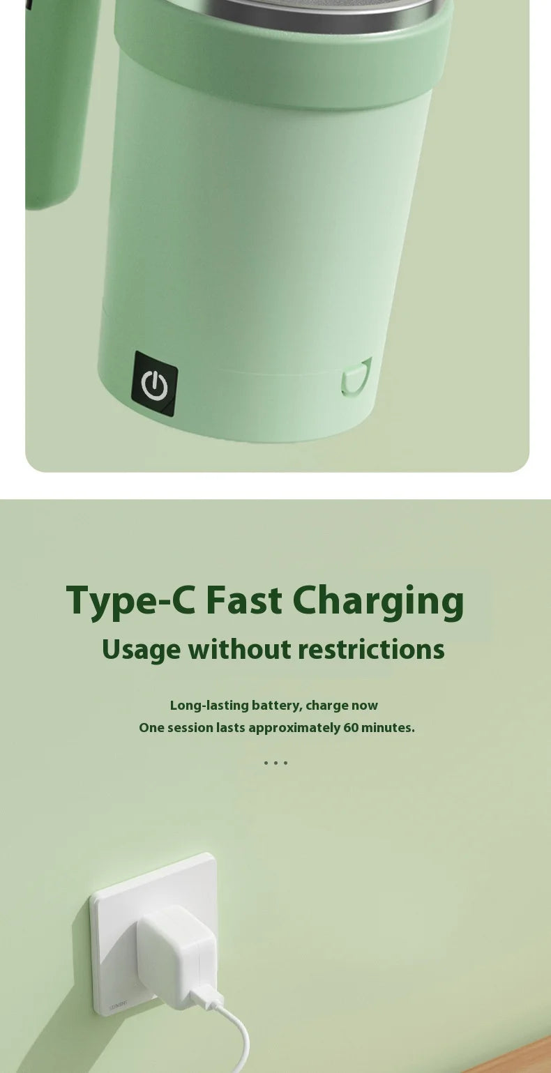 Copo Térmico Inteligente com Agitação Automática e Indicador de Temperatura – Recarregável via USB