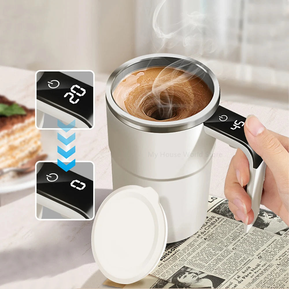 Copo com Misturador Automático e Magnético – Portátil, Recarregável e em Aço Inoxidável